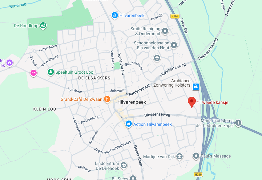 Locatie 't Tweede Kansje op Google Maps